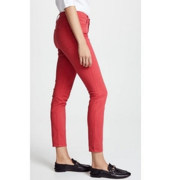 Frame Le-High Ankle Jeans High Waist Skinny Raw Hem Size 30 Vintage Red Wash NWT - Picture 4 of 15